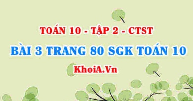 Bài 3 trang 80 SGK Toán 10 tập 2 Chân trời sáng tạo